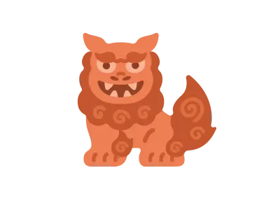 シーサーのアイコンのイラスト