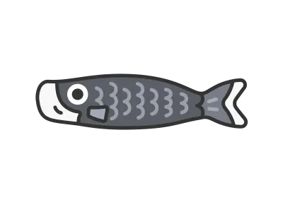 鯉のぼりの真鯉のイラスト