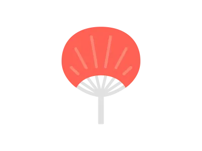 うちわのアイコンのイラスト