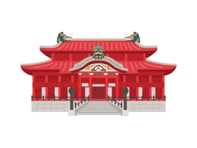 沖縄の首里城のイラスト