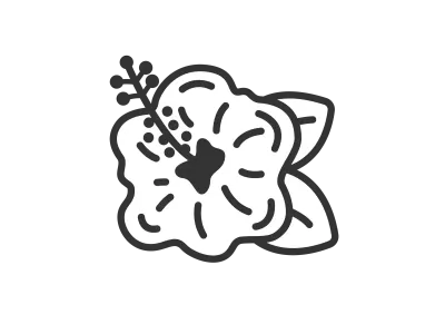 ハイビスカスの花のアイコンのイラスト