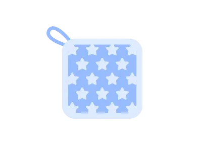 子供用のループ付きタオルのイラスト