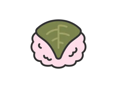 桜餅のアイコンのイラスト