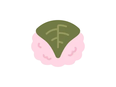 桜餅のアイコンのイラスト