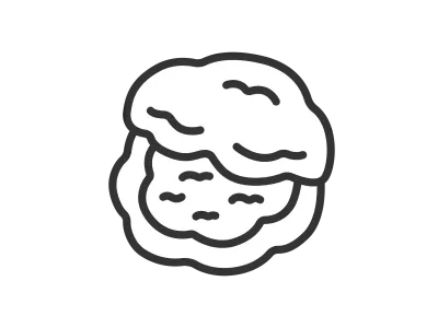シュークリームのアイコンのイラスト