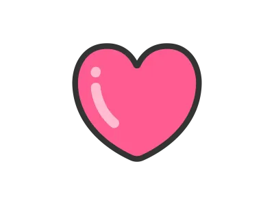 ピンク色ハートのアイコンのイラスト