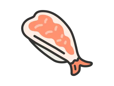 海老の寿司のアイコンのイラスト