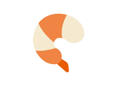湯でエビのアイコンのイラスト