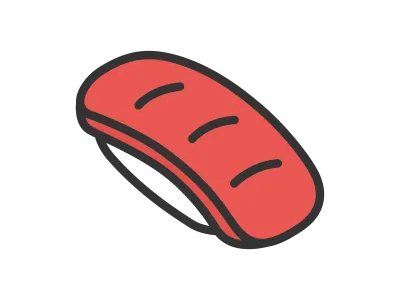 マグロの寿司のアイコンのイラスト