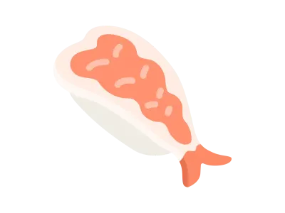 海老の寿司のアイコンのイラスト