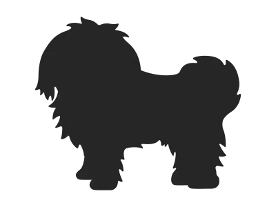 ペキニーズ犬のシルエットのイラスト