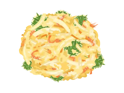 海老と野菜のかき揚げのイラスト