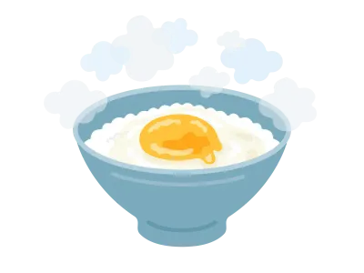 炊きたての卵かけご飯のイラスト