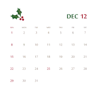 12월 달력