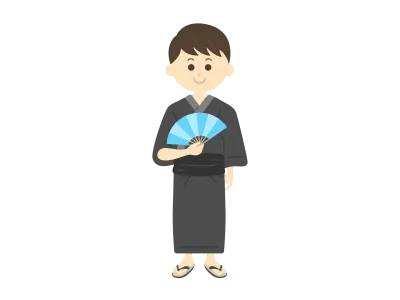 浴衣を着た男性のイラスト