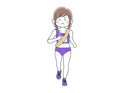 たすきを掛けた女性の駅伝選手のイラスト