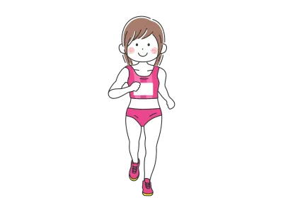 女性のマラソン選手のイラスト