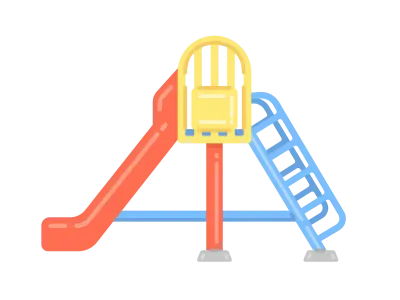 公園のすべり台の遊具のイラスト
