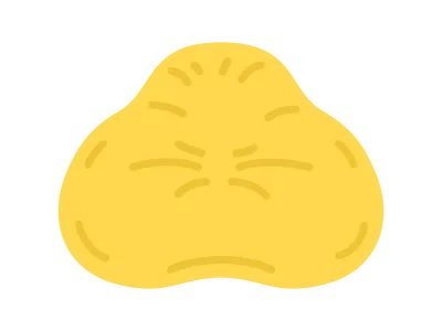 黄色のビーズクッションのイラスト