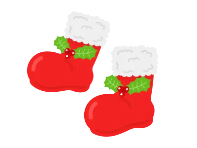 サンタクロースのブーツのイラスト
