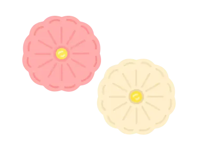 花の形をした和菓子のイラスト