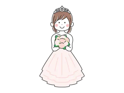 ウエディングドレスを着た女性のイラスト