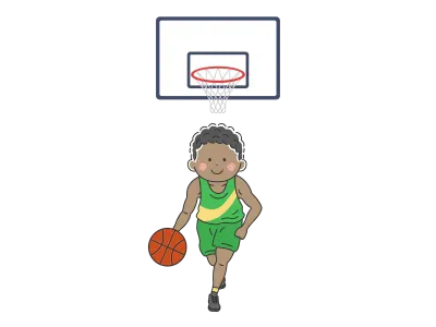 バスケットボール選手の黒人男性のイラスト