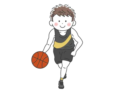 バスケットボール選手の男性のイラスト