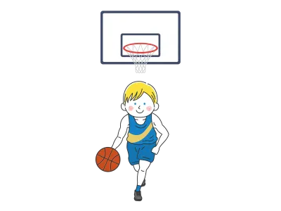 バスケットボール選手の白人男性のイラスト