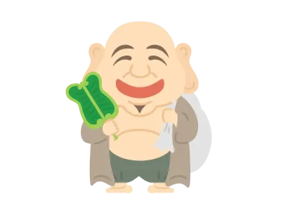 七福神の布袋尊の神様のイラスト