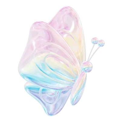 3D Pastel Rainbow Marble-Effect Princess Elements