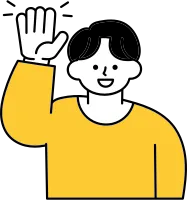 手を挙げている男性