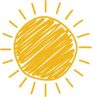 Cute doodle sun kawaii drawing
