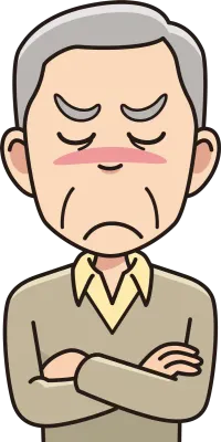 怒るシニア男性