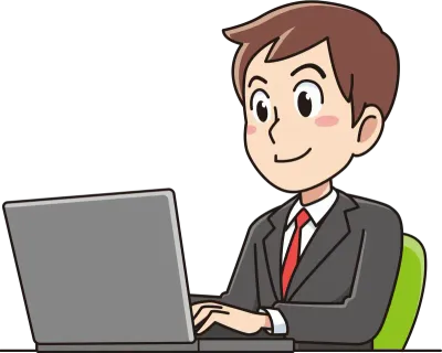 パソコンを操作するビジネスマン