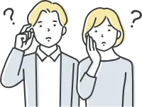 考え事をする若いカップル