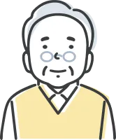 眼鏡をかけた高齢の男性