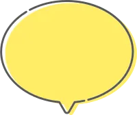 Misaligned Color Speech Bubble (Oval)