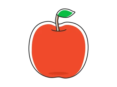 果物の赤いりんごのイラスト