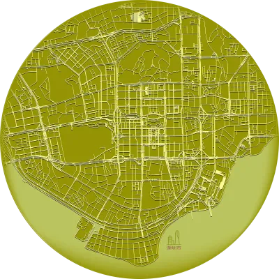 Shenzhen China,accurate street art map,city center