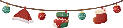 Christmas Garland of hat socks