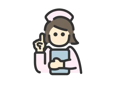説明する看護師の女性のアイコンのイラスト