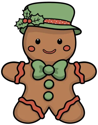 Gingerbread Christmas Clipart ,Cute Christmas Characters,Christmas Png Graphics, Xmas Christmas