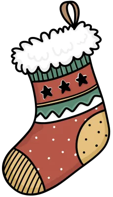 Santa Socks Christmas Clipart ,Cute Christmas Characters,Christmas Png Graphics, Xmas Christmas
