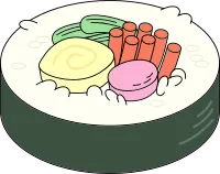 아웃라인 김밥 일러스트