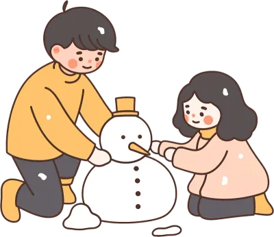눈사람 만드는 커플