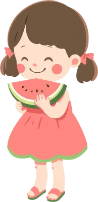 수박을 먹는 아이
