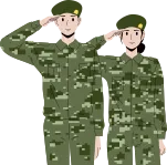 경례하는 군인