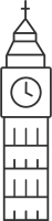 Big Ben London landmark symbol outline icon flat