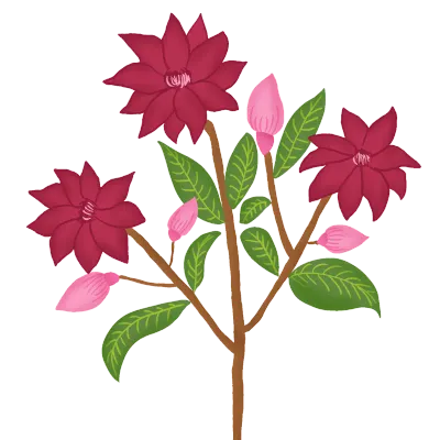 Cute purple flowers illustration